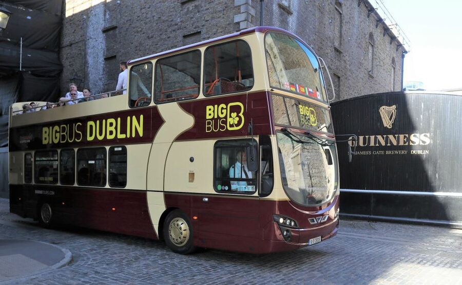 Dublin: Guinness Storehouse Ticket & Hop-on Hop-off Bus Tour - The open-top route through central Dublin