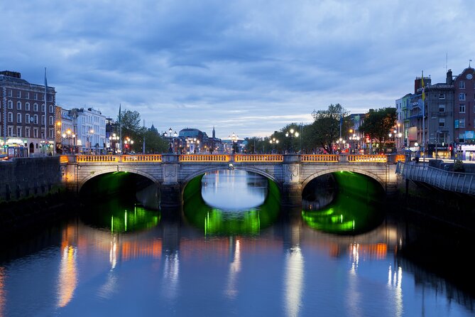 Dublin Live Guided Panoramic Open-Top Night Bus Tour - Night lighting, sunset and the open-top question